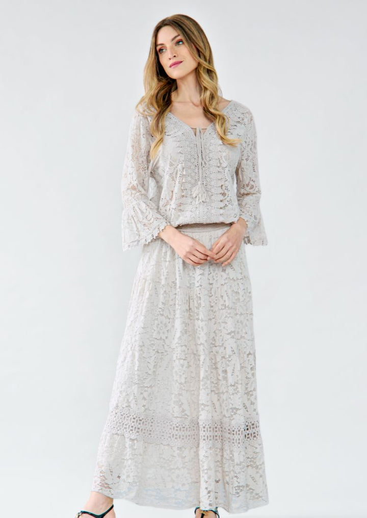 N7611 Luna Lace Maxi Skirt