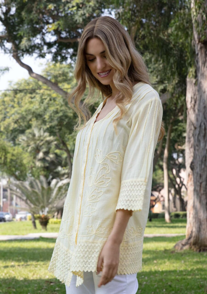 S12-345 Royal Button-down Cotton Tunic