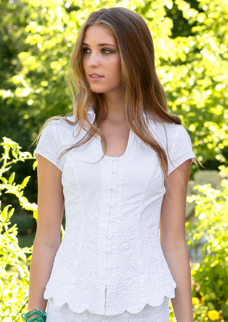Galia Cap Sleeve Cotton Top