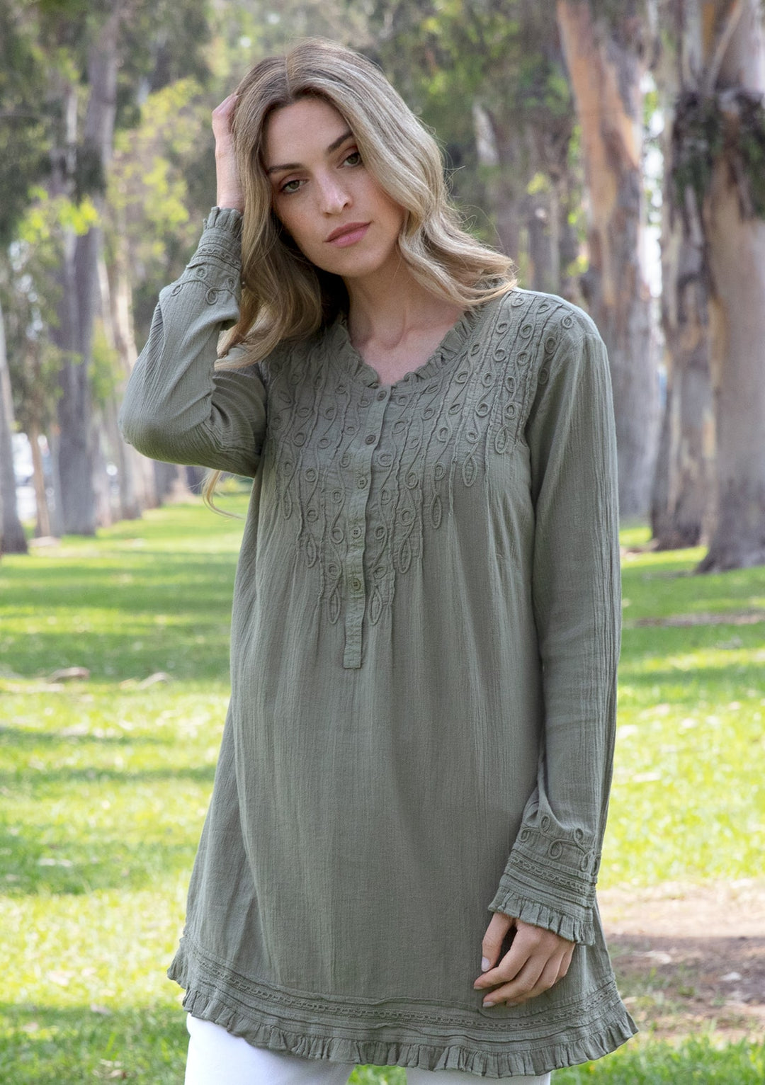 Louisa Long Sleeve Cotton Top