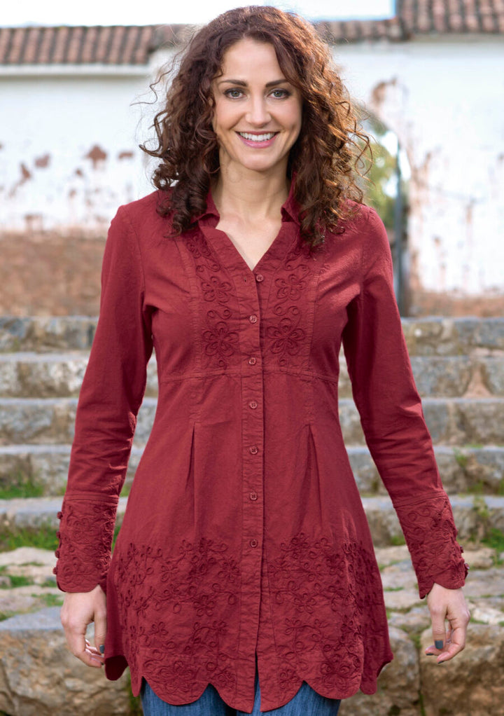 F14-459 Chris Long Sleeve Cotton Blouse