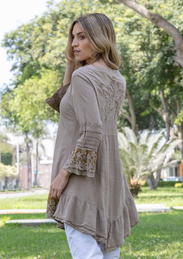 Kristell 3/4 Sleeve Cotton Tunic
