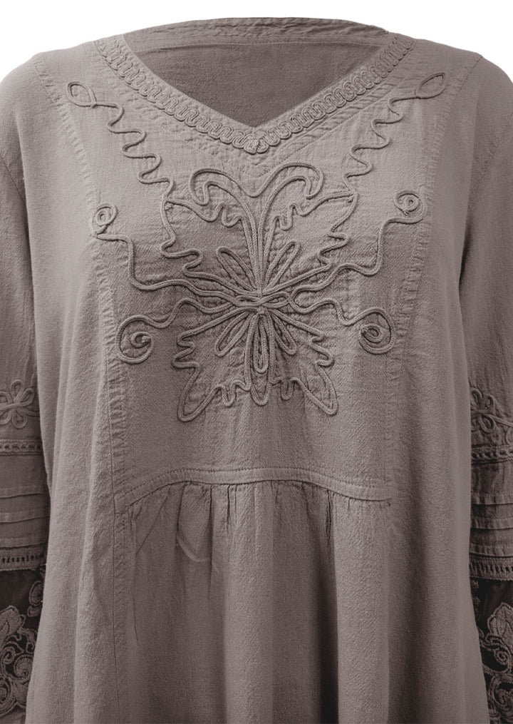 F15-670 Kristell 3/4 Sleeve Cotton Tunic