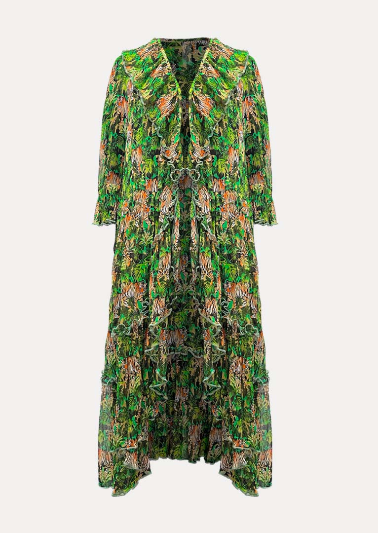 SP008  Anthea Silk Ruffled Duster