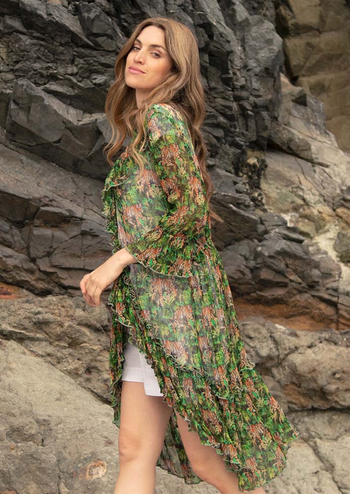 Anthea Silk Ruffled Duster