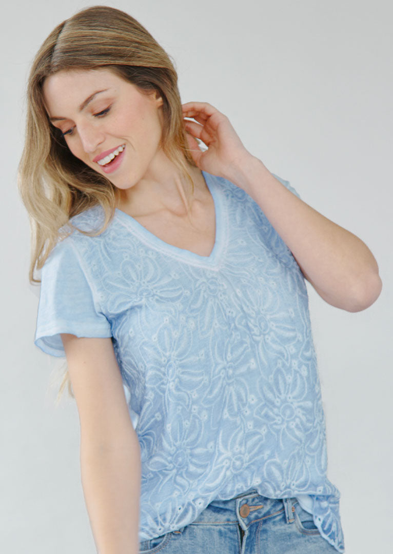 Alodi Embroidered Silk Top