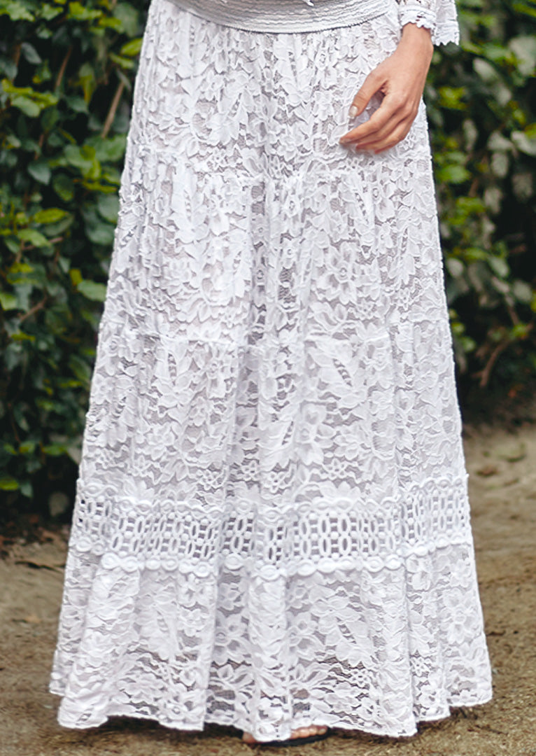 N7611 Luna Lace Maxi Skirt