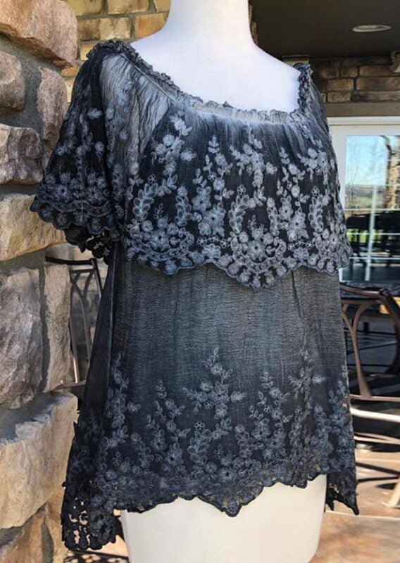 TPS-032 Petrica Embroidered Silk Top