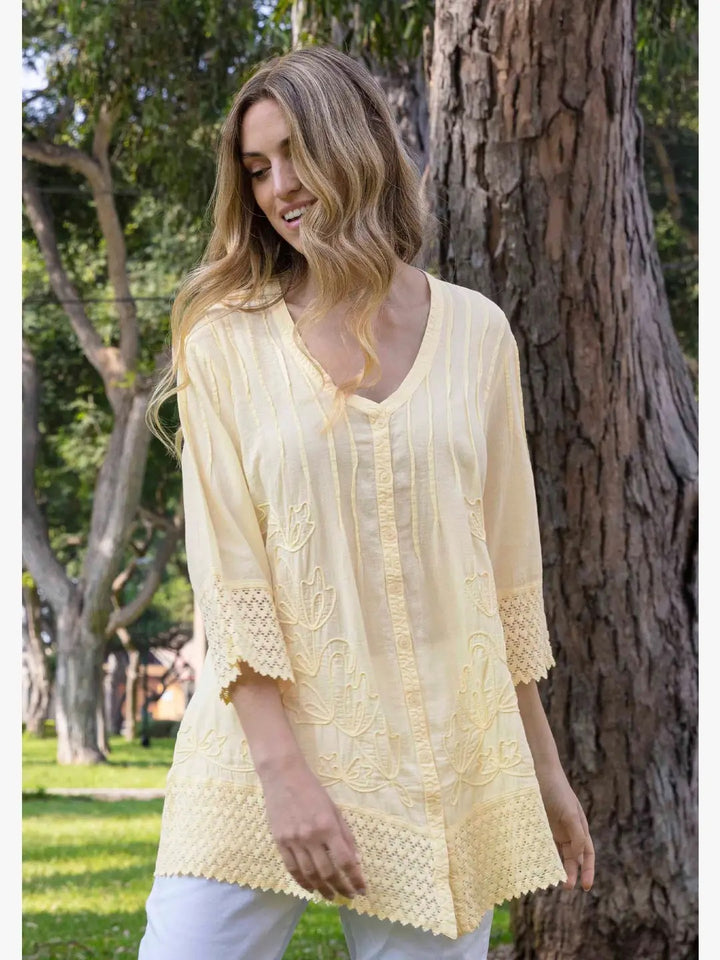 S12-345 Royal Button-down Cotton Tunic