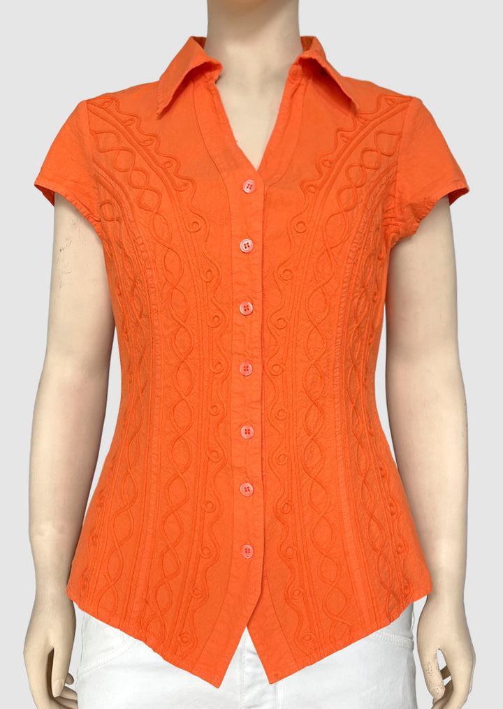 S16-028 Alicia Cap Sleeve Cotton Top