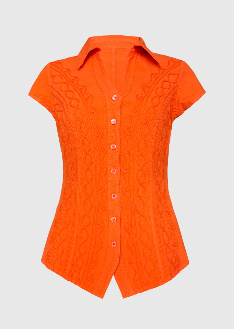 S16-028 Alicia Cap Sleeve Cotton Top