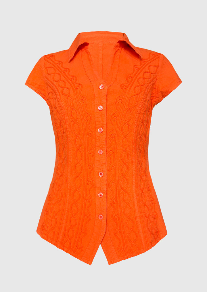 S16-028 Alicia Cap Sleeve Cotton Top