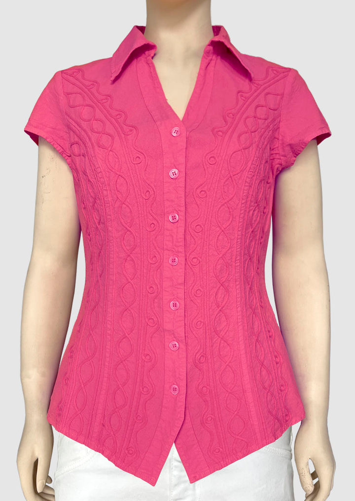 S16-028 Alicia Cap Sleeve Cotton Top