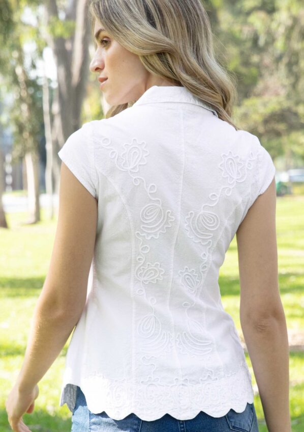 S16-029 Zarela Cap Sleeve Cotton Top