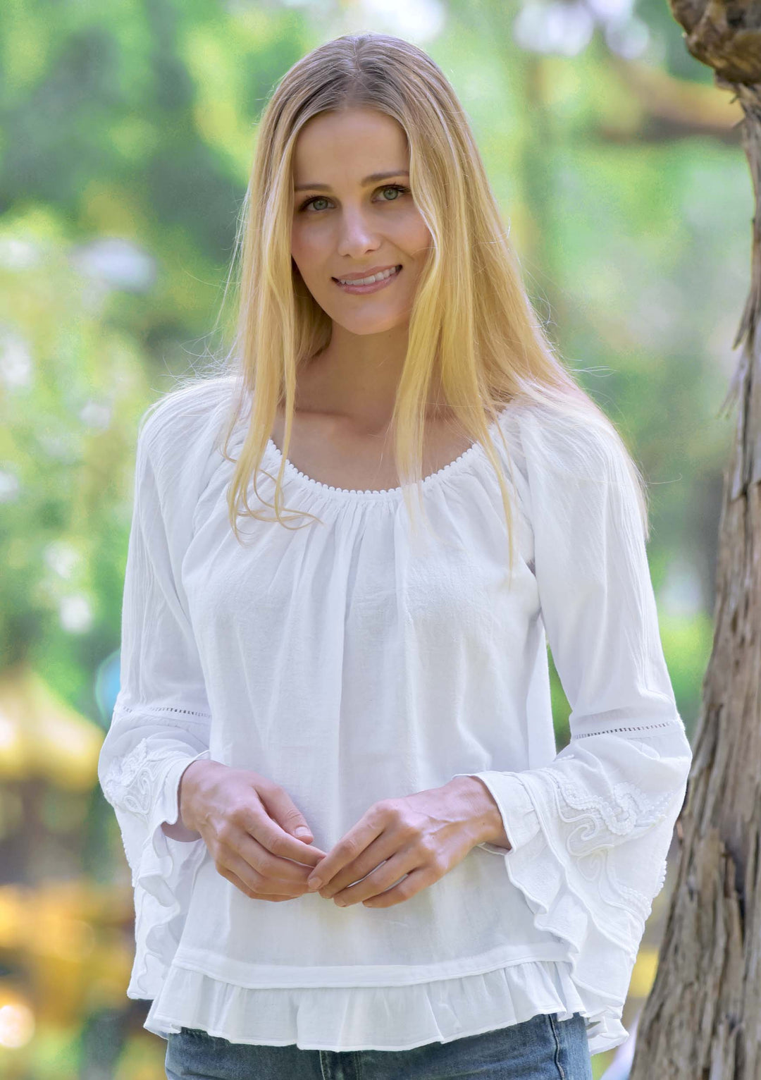 Dalila Bell Sleeve Cotton Top