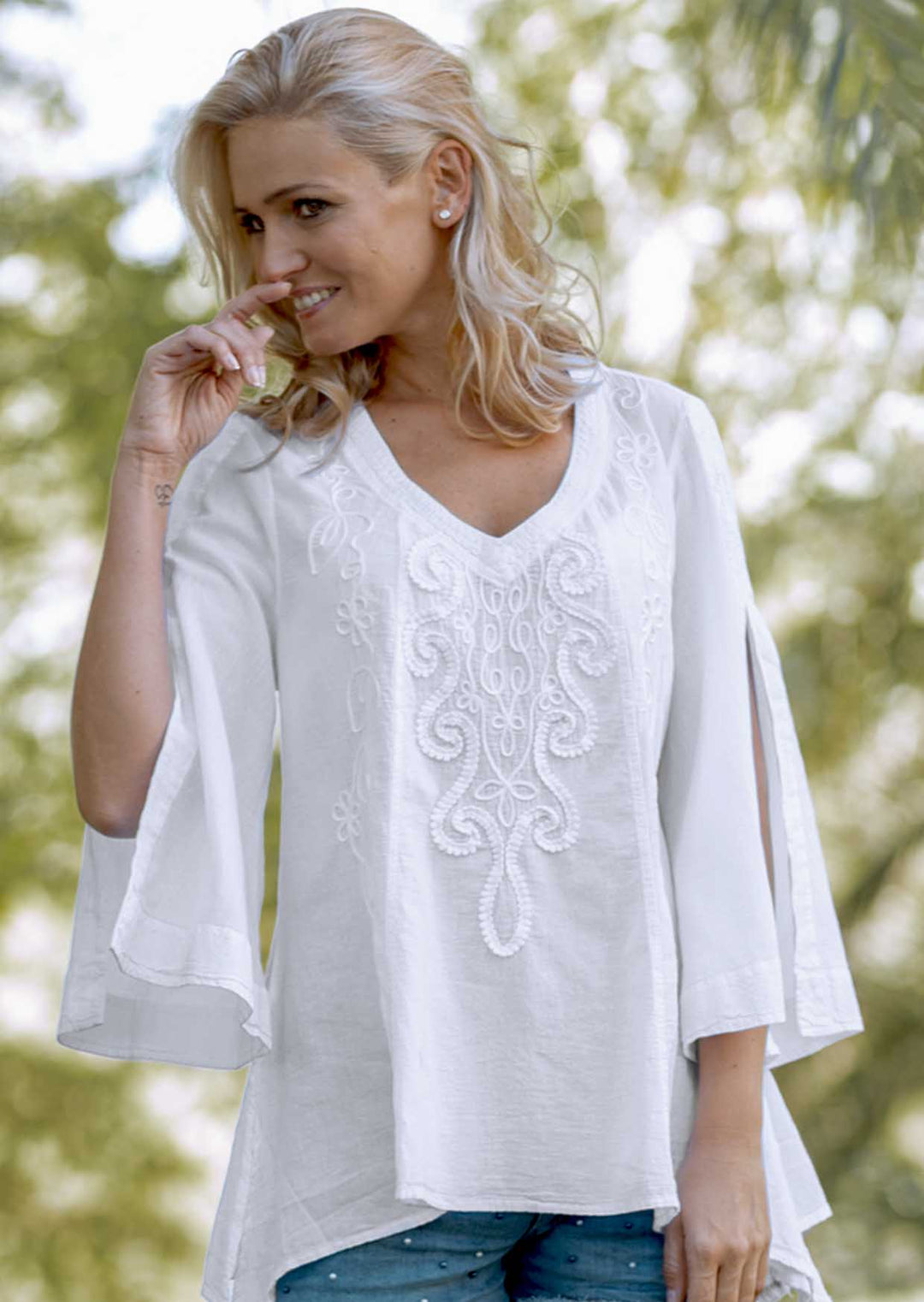 Karolina V-neck Cotton Top