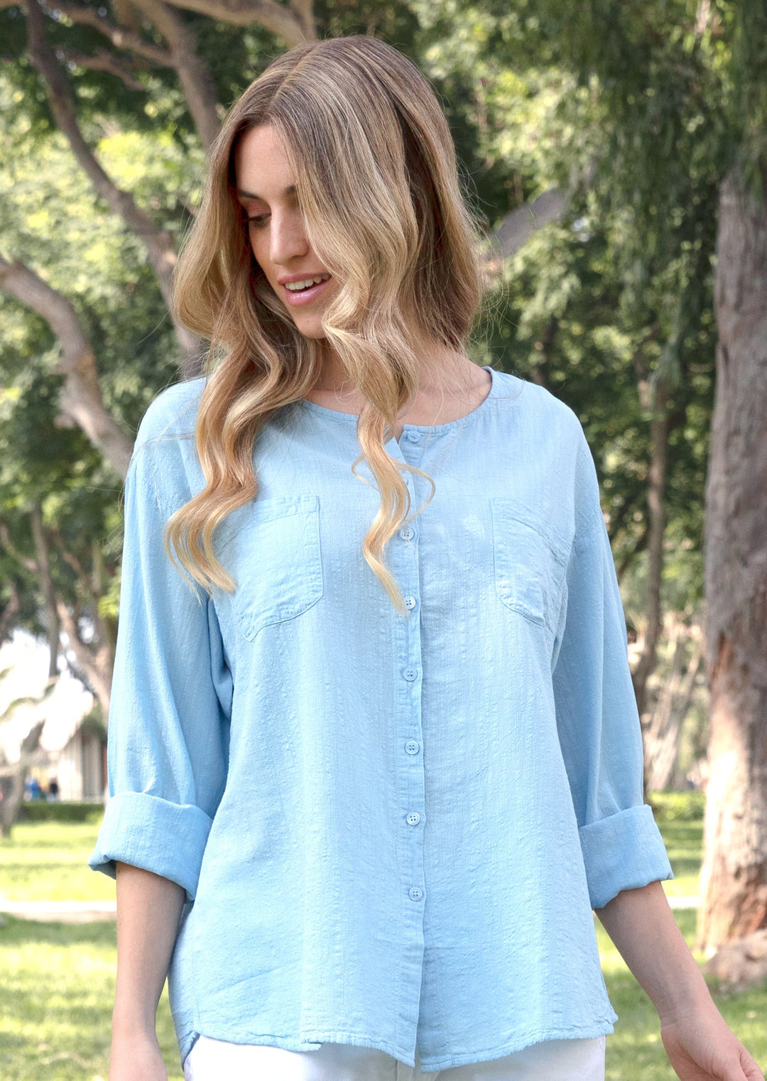 Leryn Long Sleeve Cotton Top