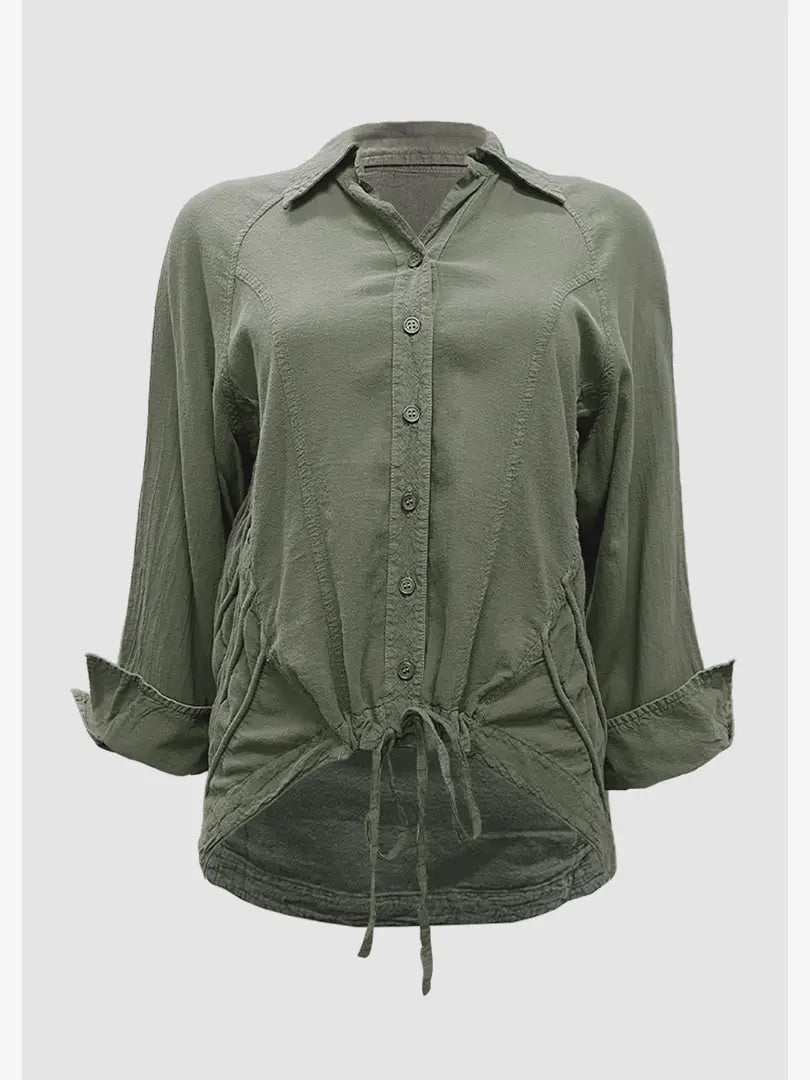 S19-749 Helena Long Sleeve Cotton Blouse