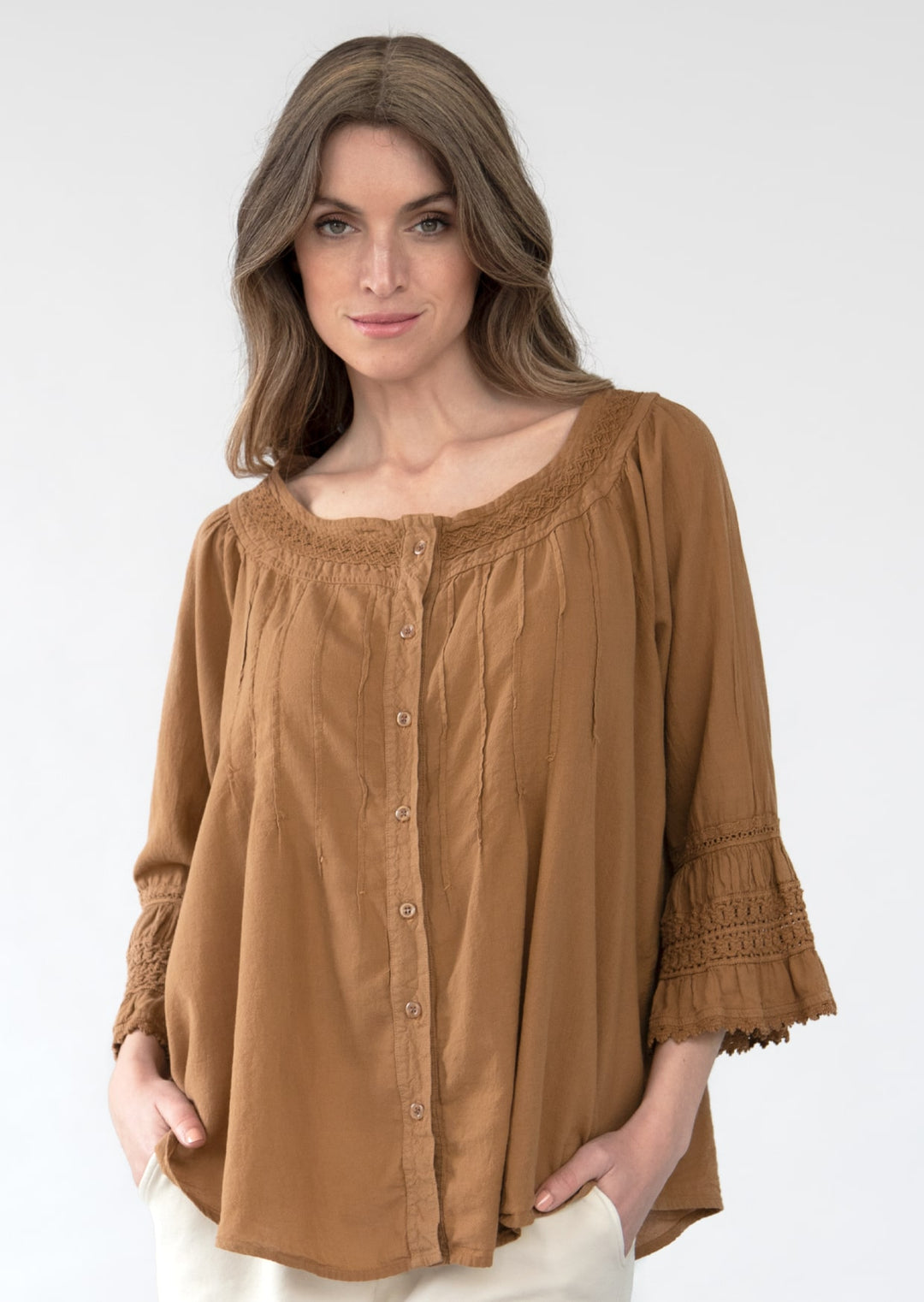 Jolie 3/4 Sleeve Cotton Top