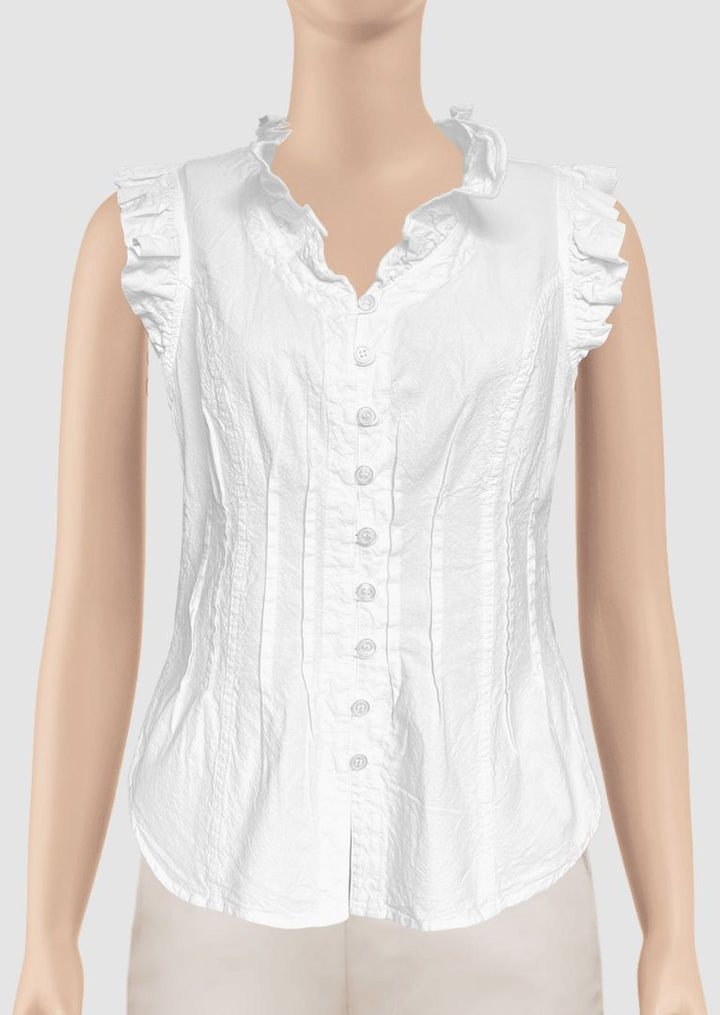 Giani Ruffled Sleeve Cotton Top