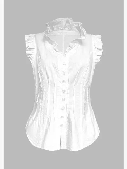 S24-868 Giani Ruffled Sleeve Cotton Top