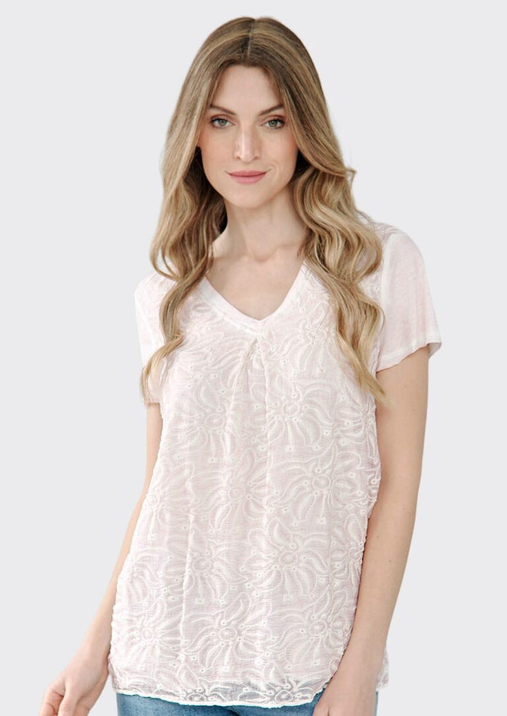 TP-228 Alodi Embroidered Silk Top