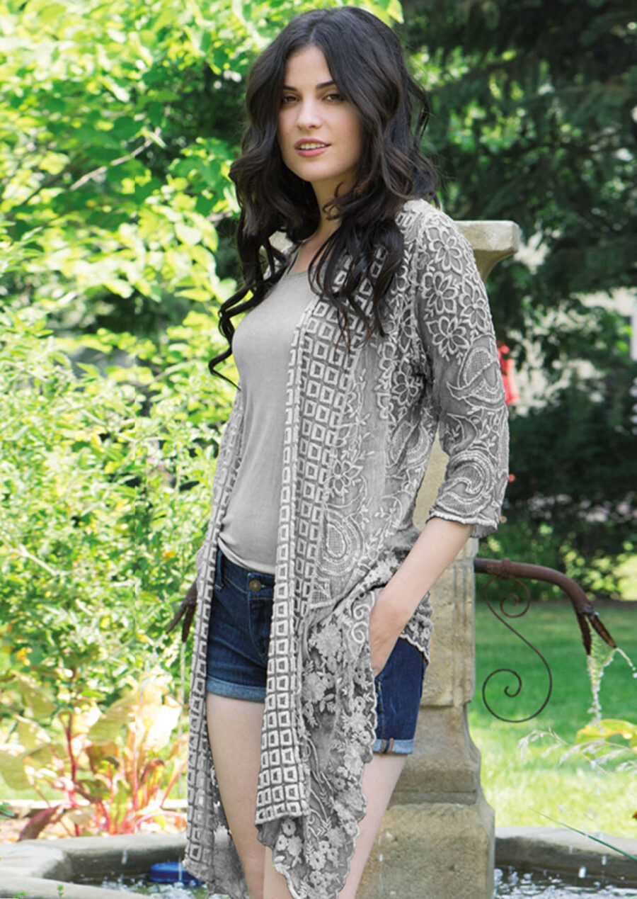 TPS-005 Iriel Embroidered Silk Cardigan