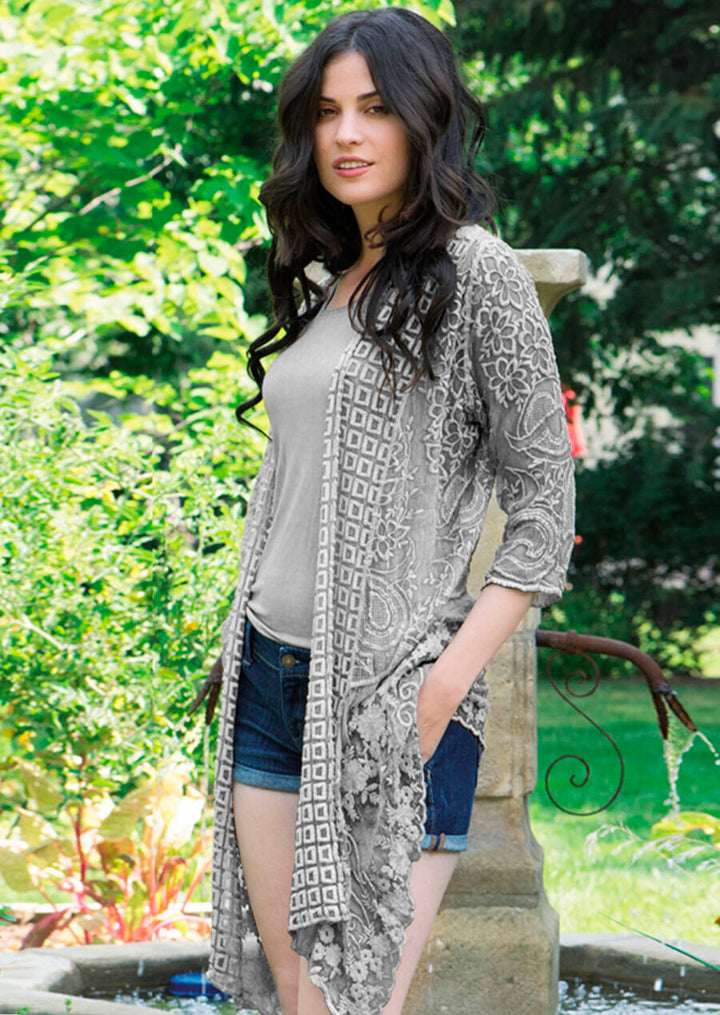 TPS-005 Iriel Embroidered Silk Cardigan