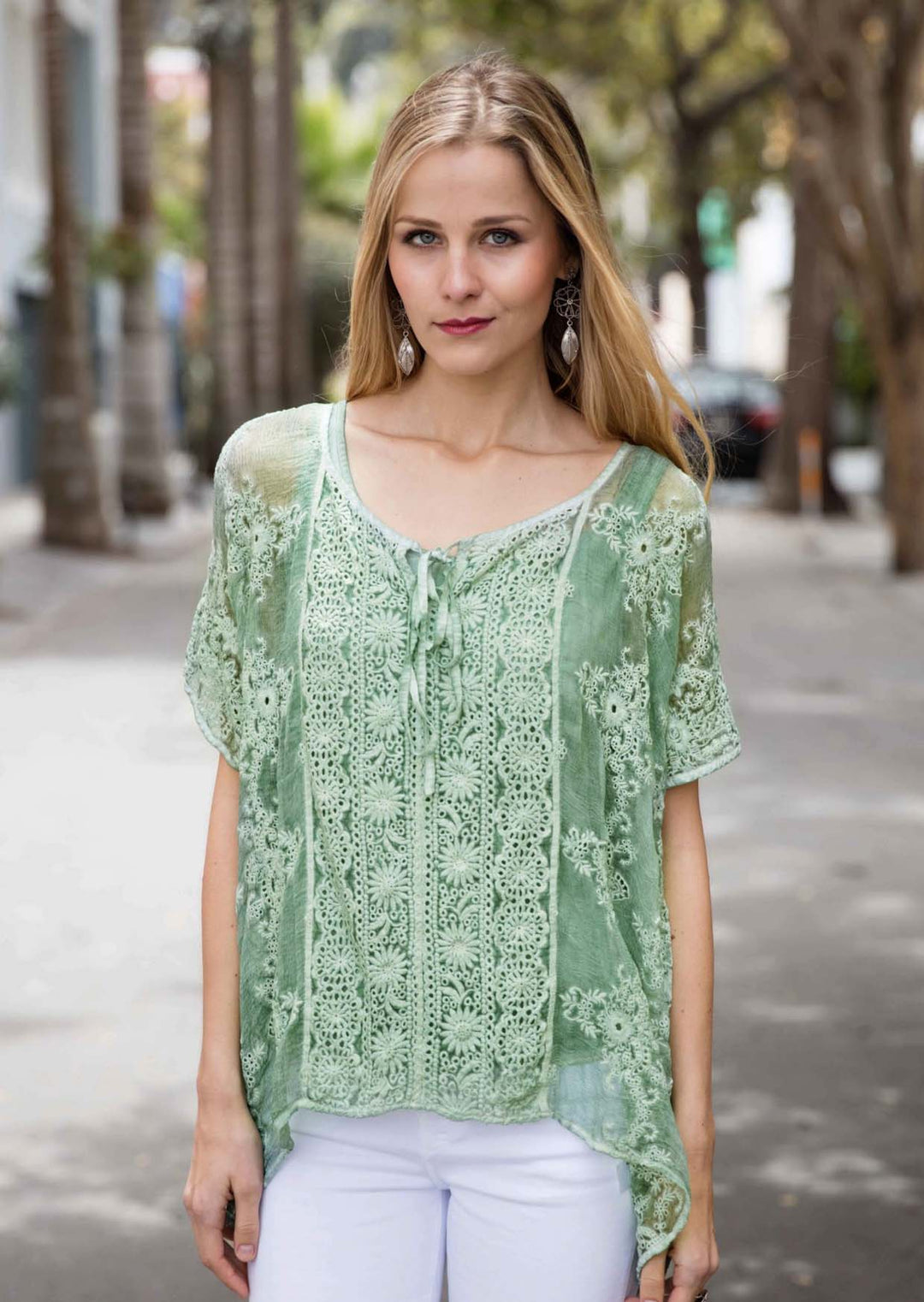 Tahira Embroidered Silk Top