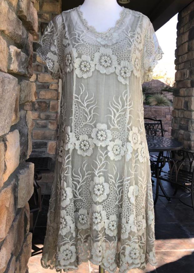 TPS-025 Grace Embroidered Silk Dress