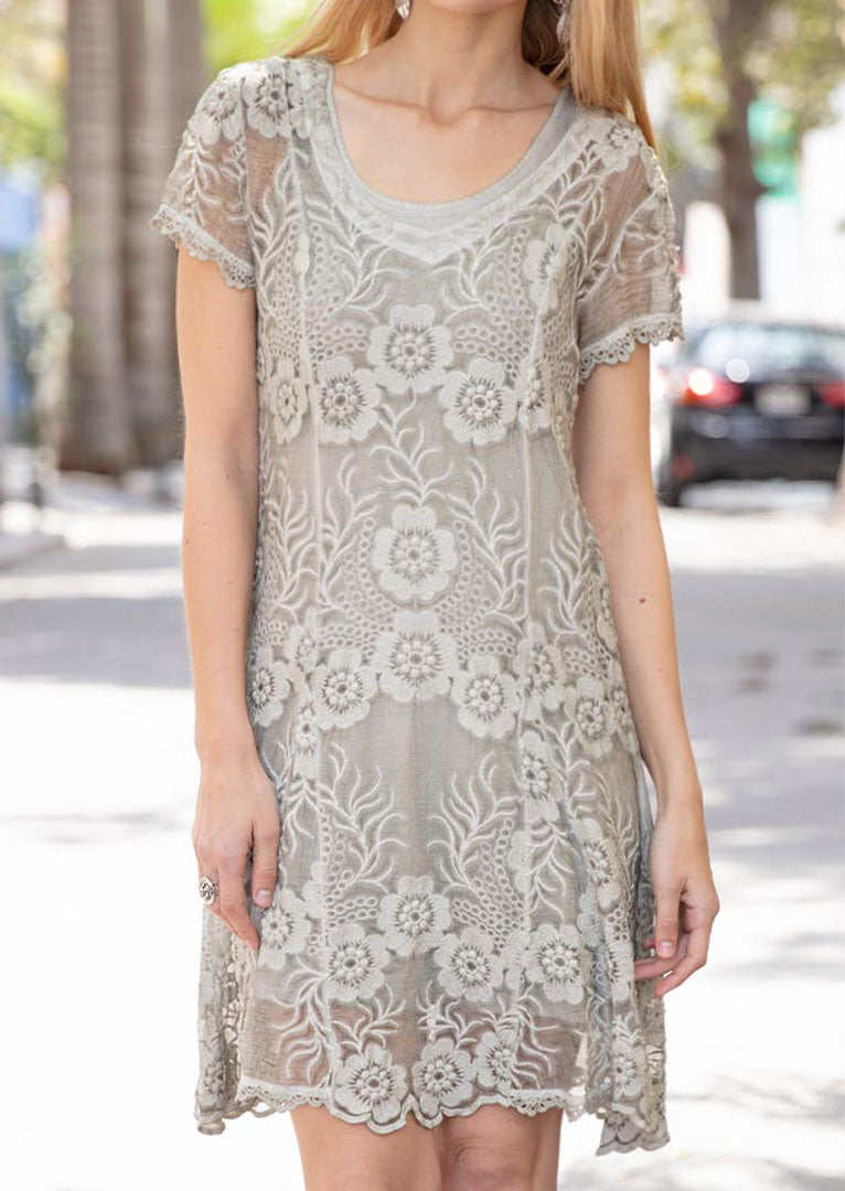 TPS-025 Grace Embroidered Silk Dress