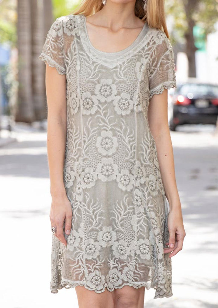 TPS-025 Grace Embroidered Silk Dress