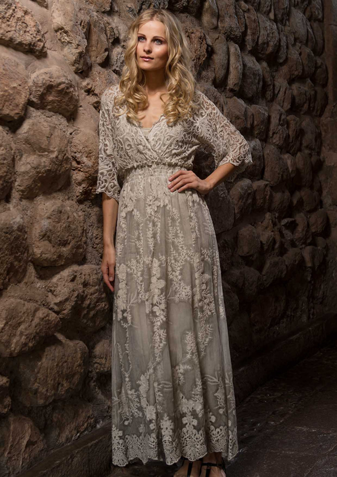 Egle Embroidered Silk Dress