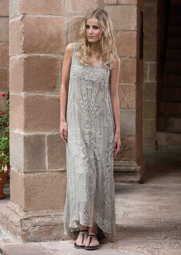 Flora Embroidered Silk Dress