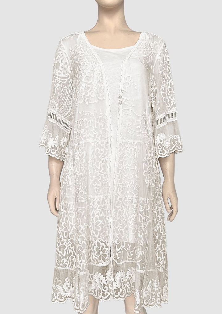 TPS-100 Peggy Embroidered Silk Duster