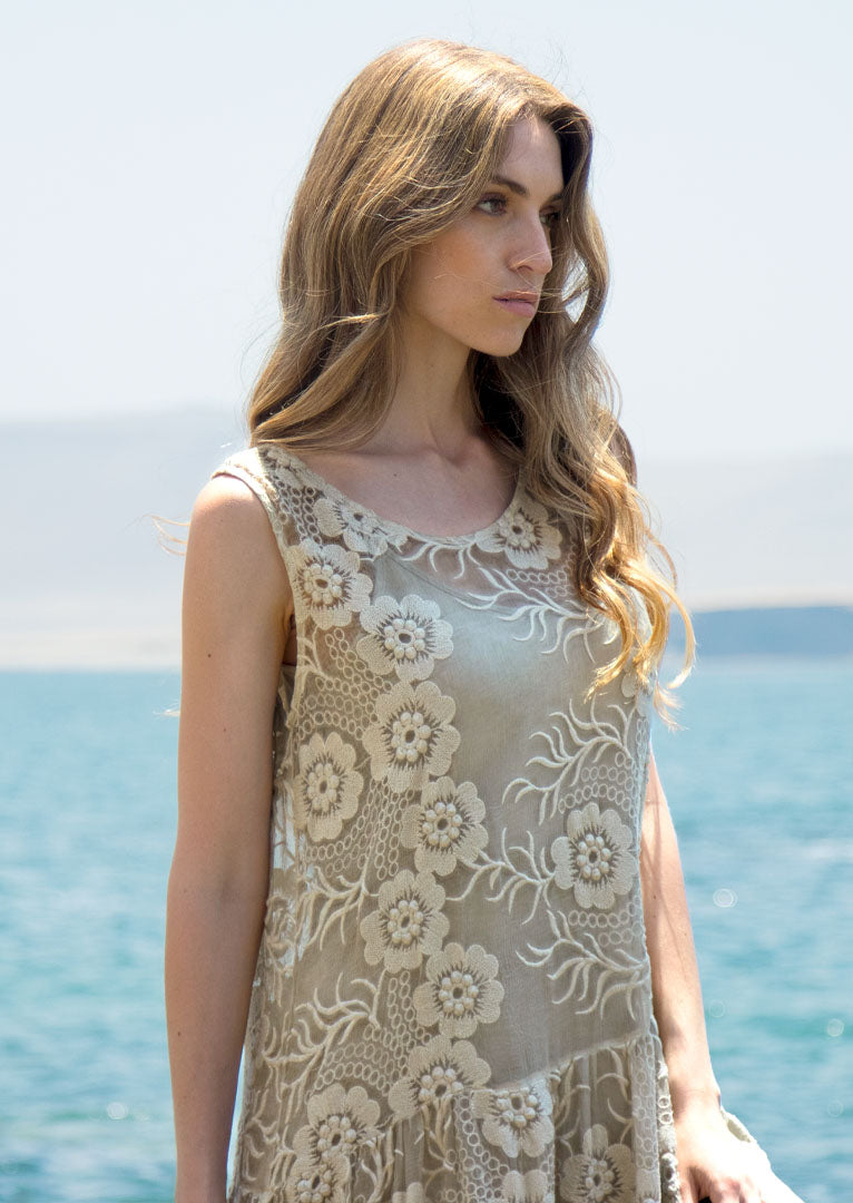 TPS-103 Zephyr Embroidered Silk Dress