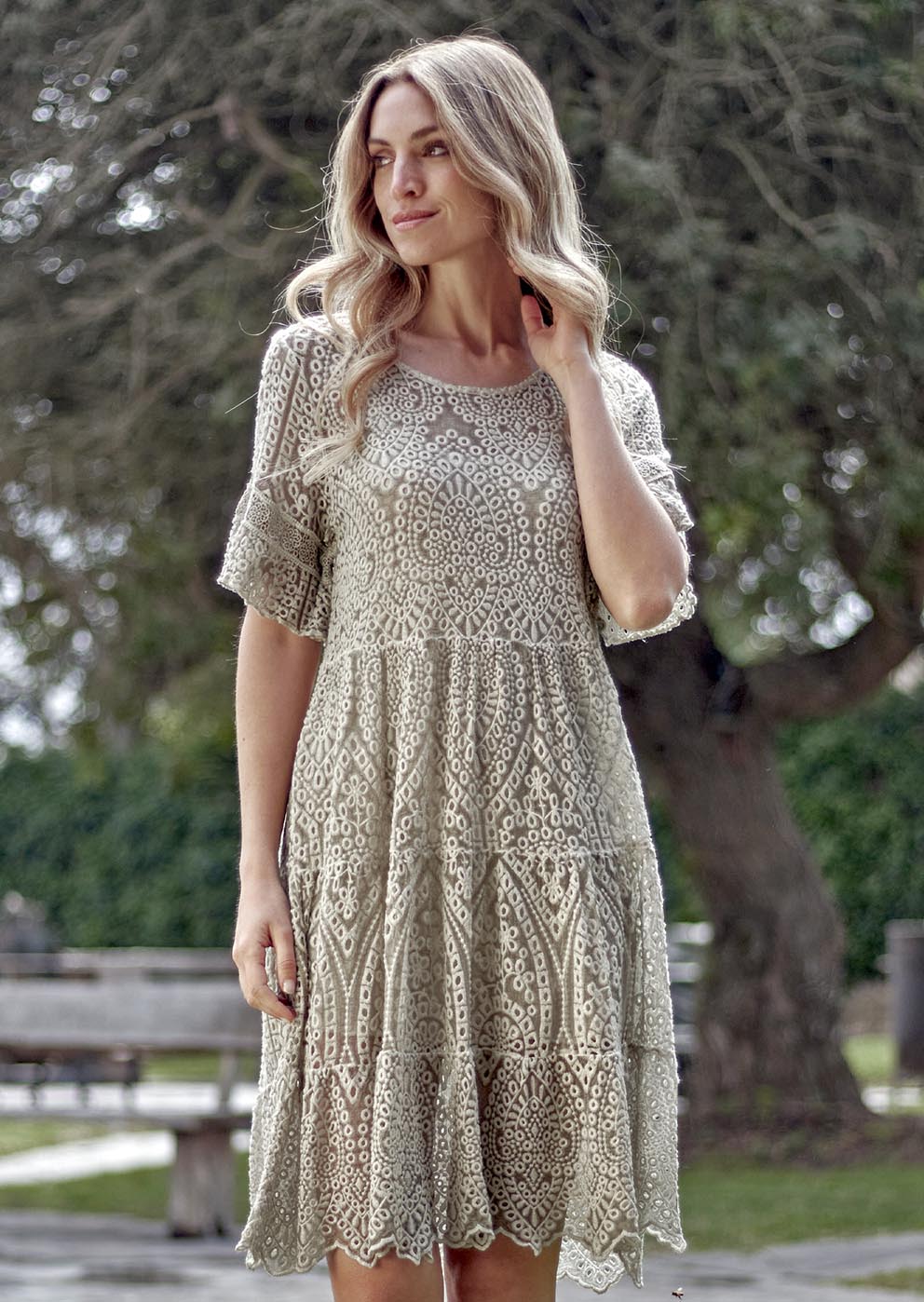 Kiana Embroidered Silk Dress