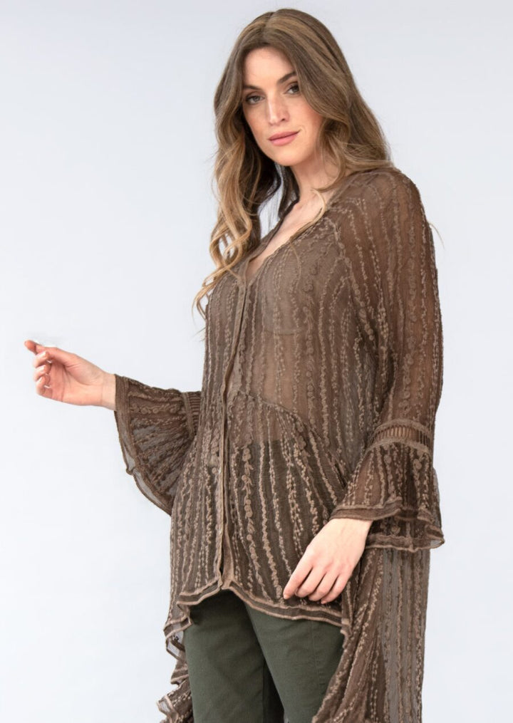 TPS-124 Jolie Embroidered Silk Duster