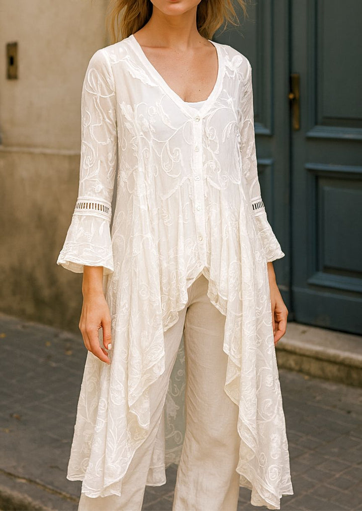 TPS-124 Jolie Embroidered Silk Duster