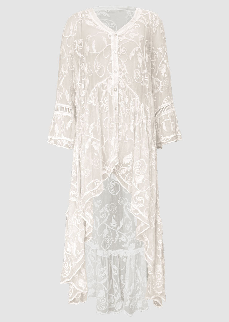 TPS-124 Jolie Embroidered Silk Duster