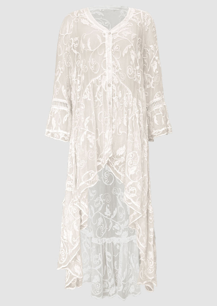 TPS-124 Jolie Embroidered Silk Duster