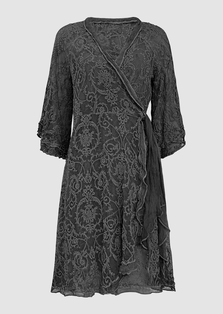 Edith Embroidered Silk Dress