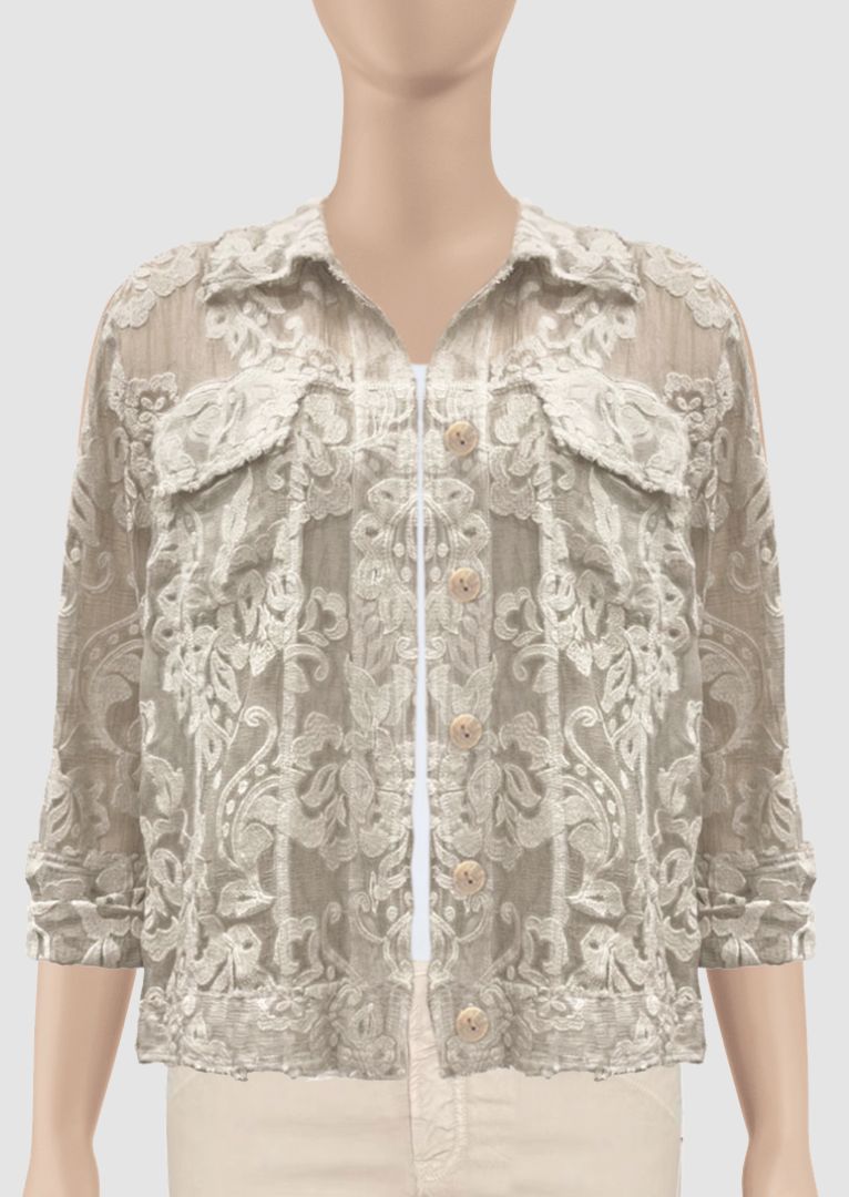 Masiel Embroidered Silk Jacket