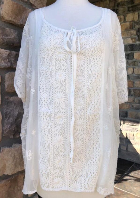 TPS-011 Tahira Embroidered Silk Top