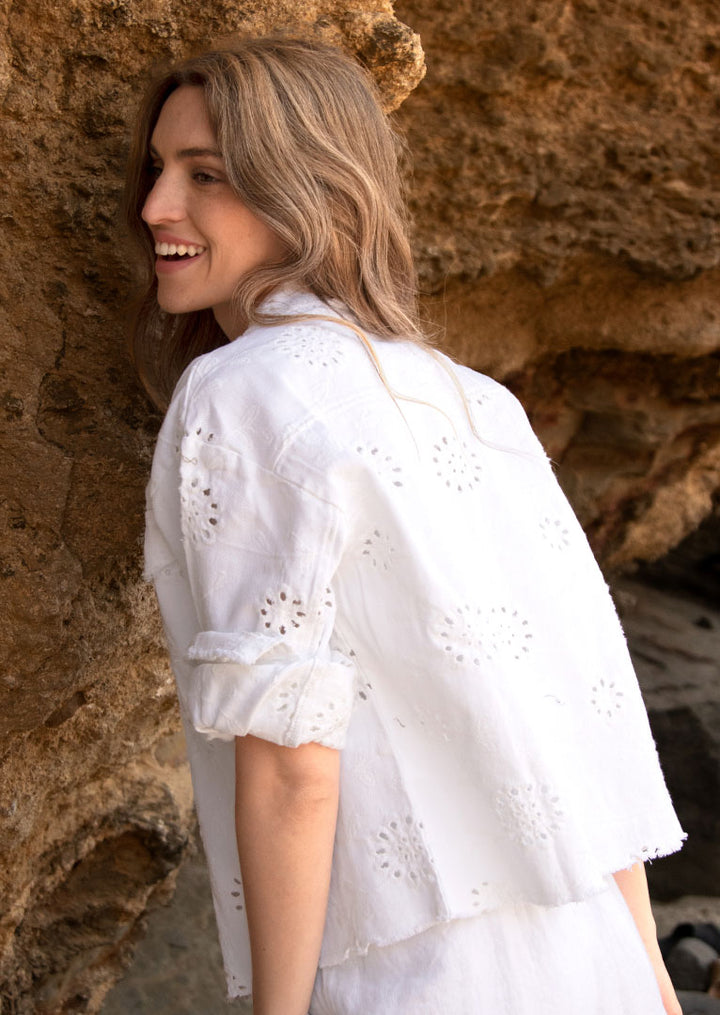 Y6209 Isaura Eyelet Cotton Jacket