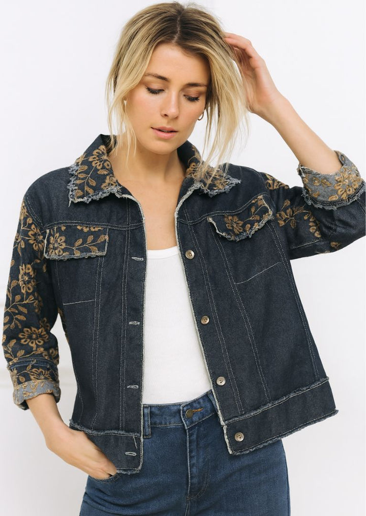 ZF158 Sienna Embroidered Raw Denim Jacket