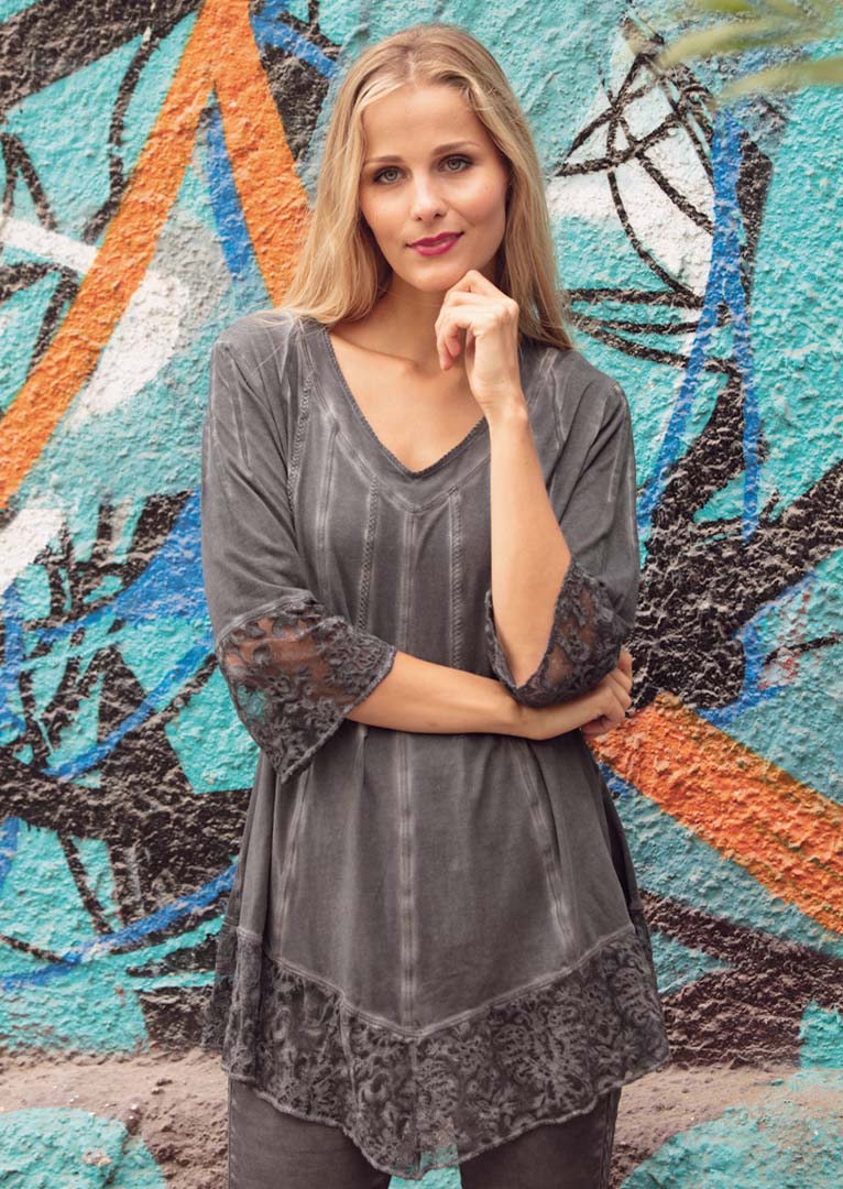 Dekel 3/4 Sleeve Knit Cotton Tunic