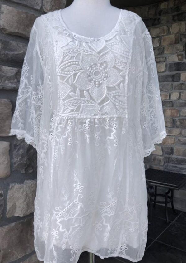 TPS-021 Harlene Embroidered Silk Tunic
