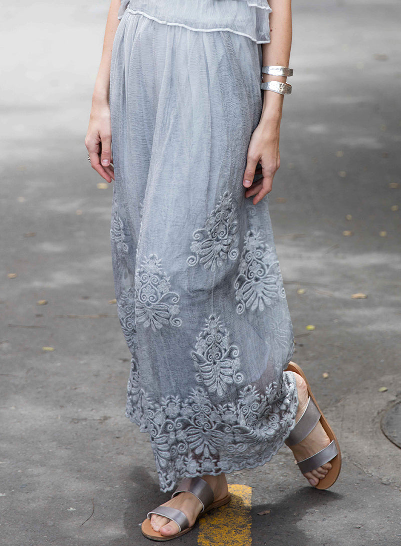 Zigor Embroidered Silk Skirt
