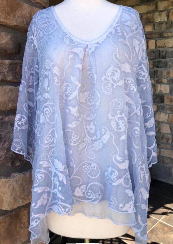 TPS-056 Flavia Embroidered Silk Top